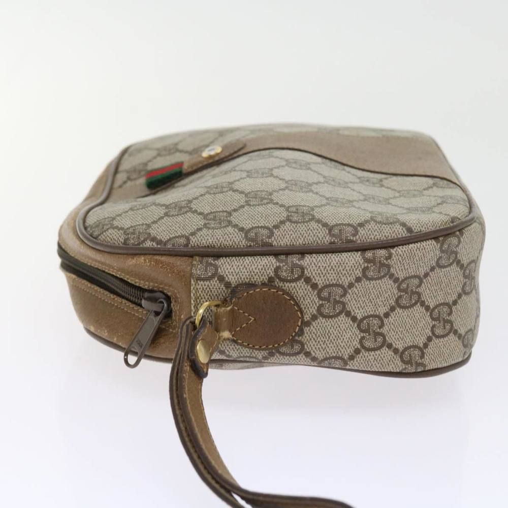 GUCCI GG Supreme Web Sherry Line Clutch Bag Beige Red 89 01 034 Auth bs9231 - Picture 4 of 16